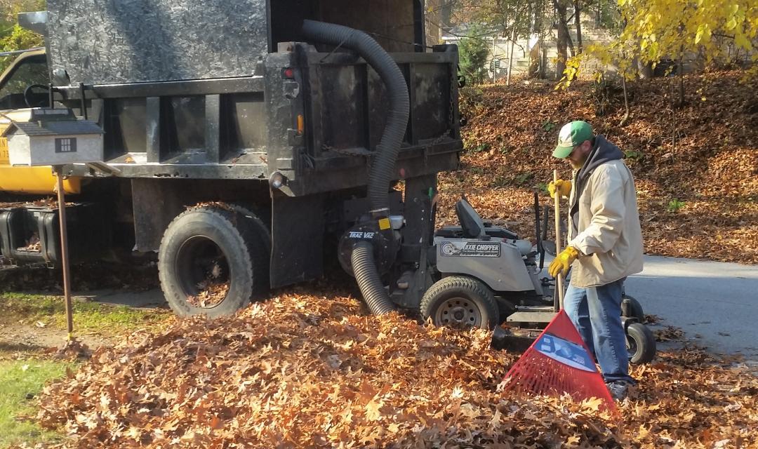 leaf vac in to the big truck